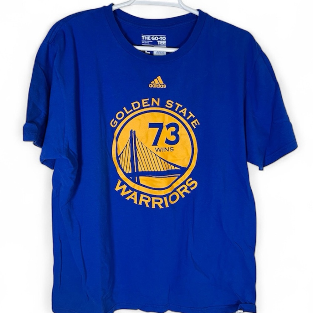 Adidas Blue and Yellow Golden State Warriors Tee Size L